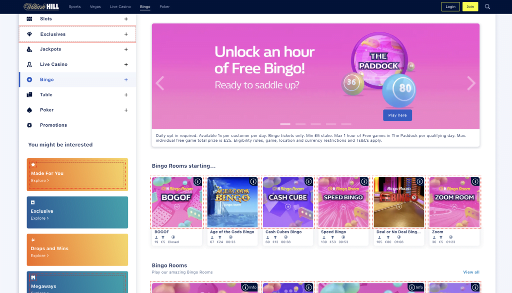 William Hill Bingo Overview